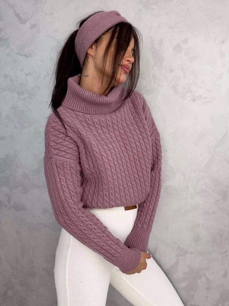 Sweter golf INKO, ametyst