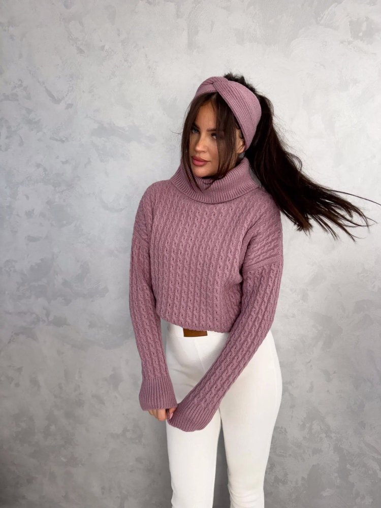 Sweter golf INKO, ametyst