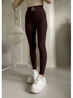 Legginsy FIT logo, czekolada
