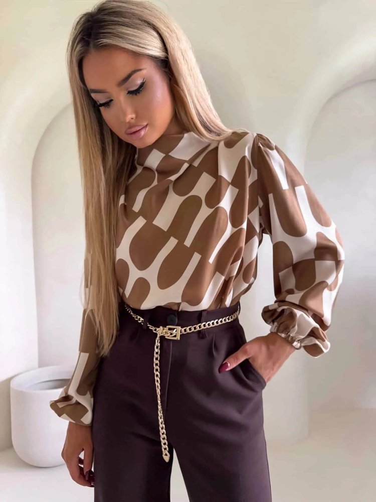 Bluzka LIVIA, print/beż