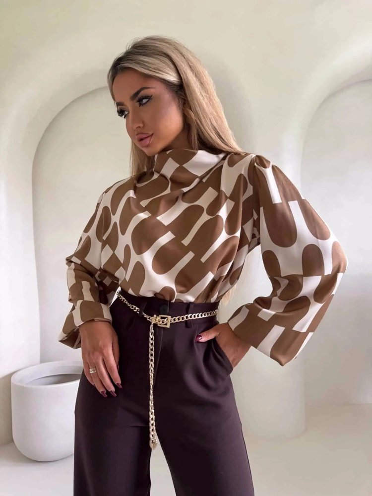 Bluzka LIVIA, print/beż