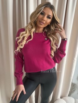 Sweter z wiskozą LOSTI, raspberry