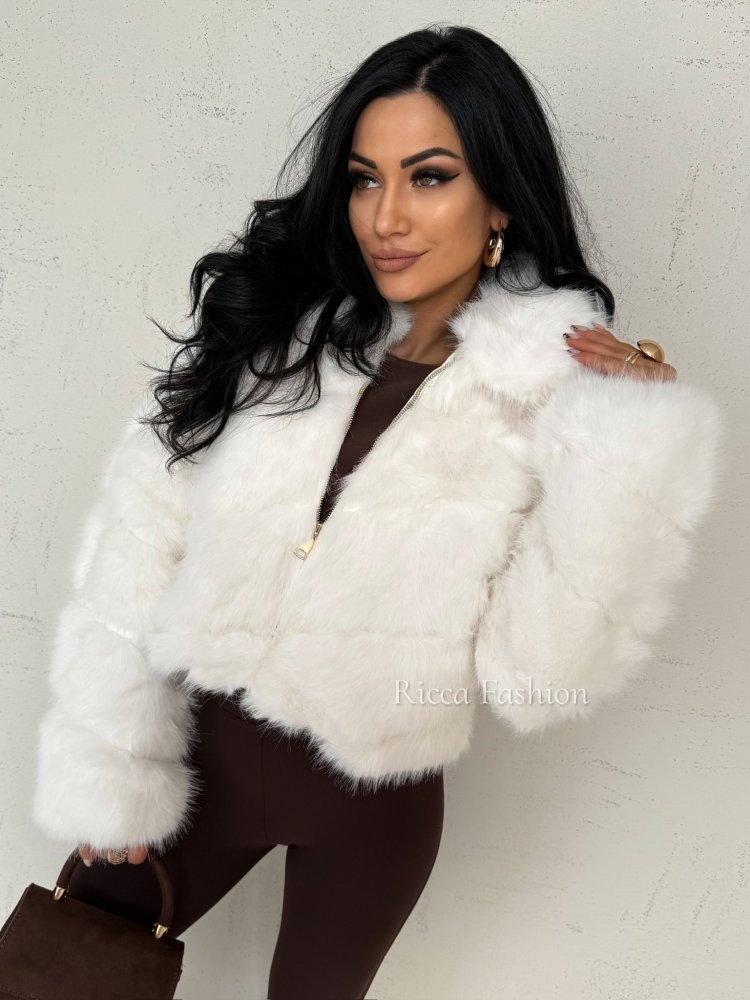 Kurtka/futerko z kołnierzem FOXY, ecru