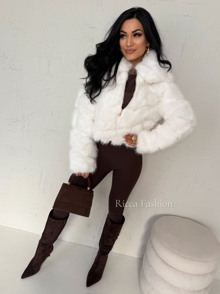 Kurtka/futerko z kołnierzem FOXY, ecru