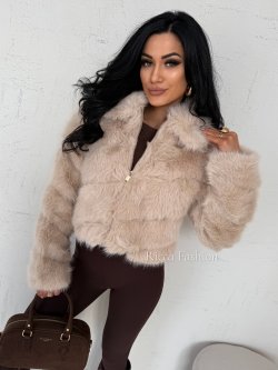 Kurtka/futerko z kołnierzem FOXY, beige