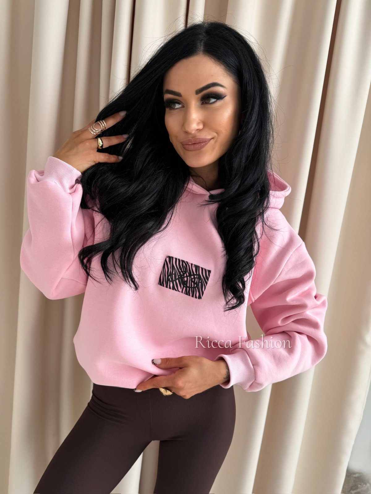 Bluza dresowa CAT VIBES, sweet pink