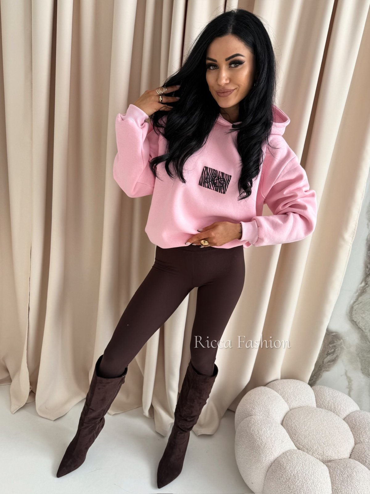 Bluza dresowa CAT VIBES, sweet pink