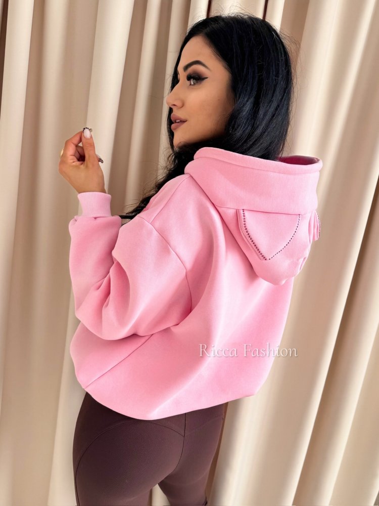 Bluza dresowa CAT VIBES, sweet pink