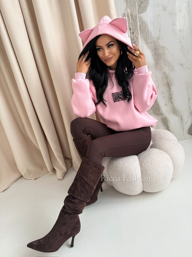 Bluza dresowa CAT VIBES, sweet pink
