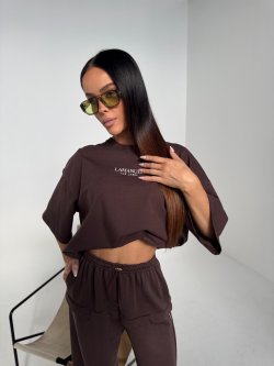 T-shirt BASE, czekolada