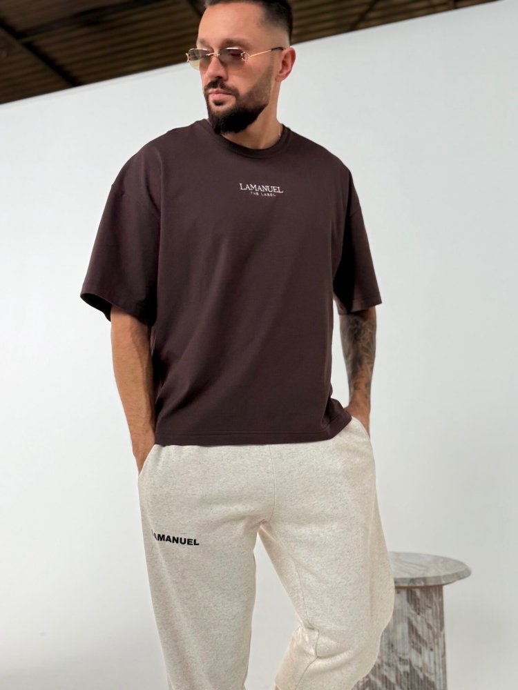 T-shirt męski CORE, czekolada