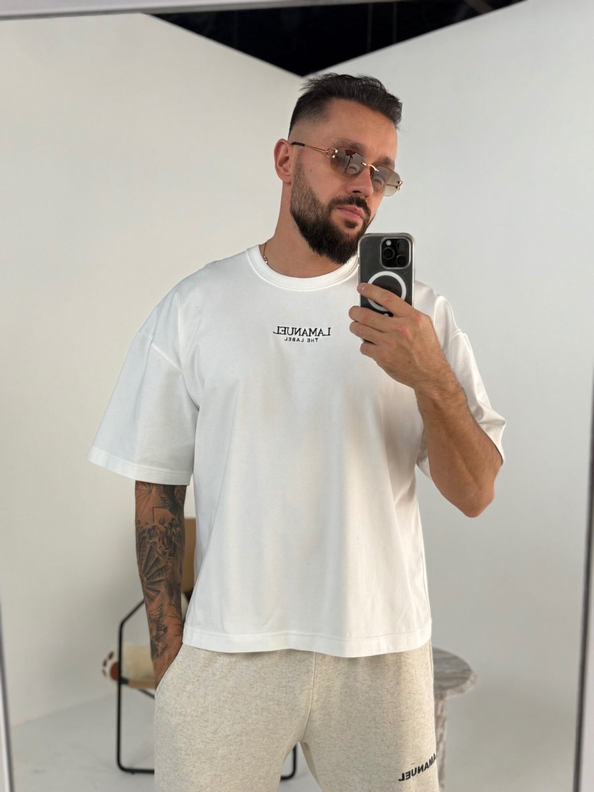 T-shirt męski CORE, ecru