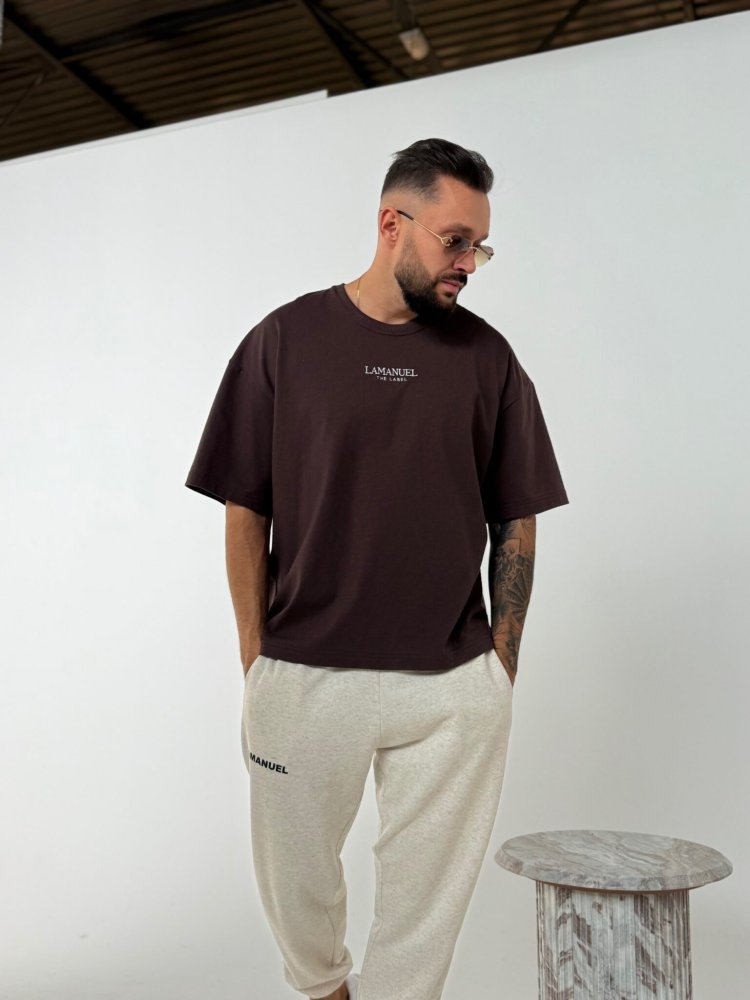 T-shirt męski CORE, czekolada