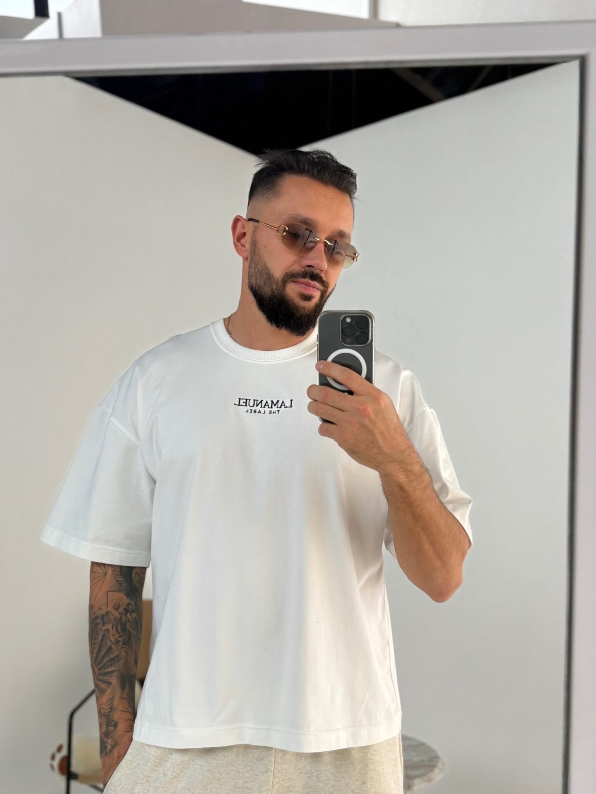 T-shirt męski CORE, ecru