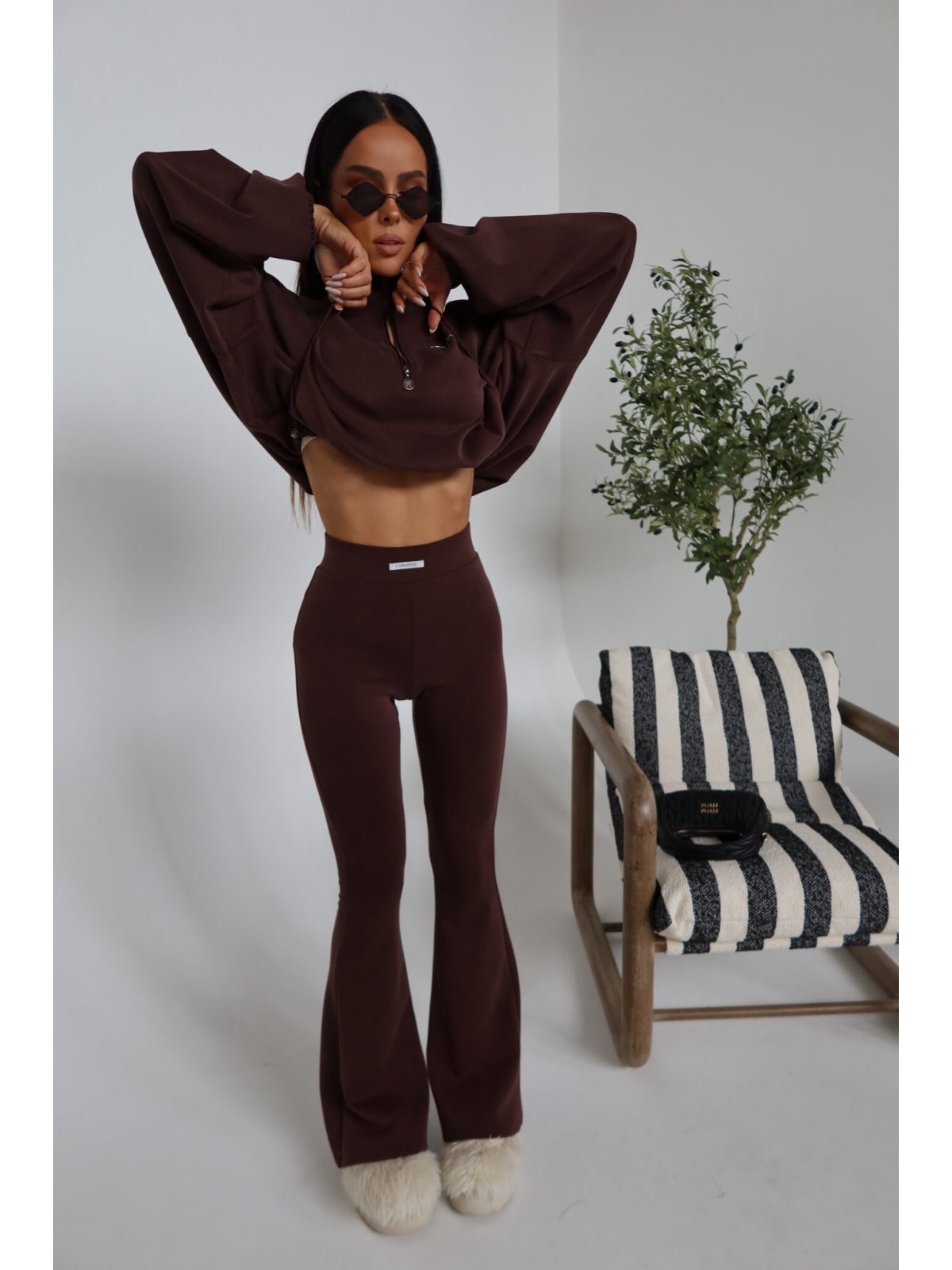 Spodnie dzwony MOVE, czekolada