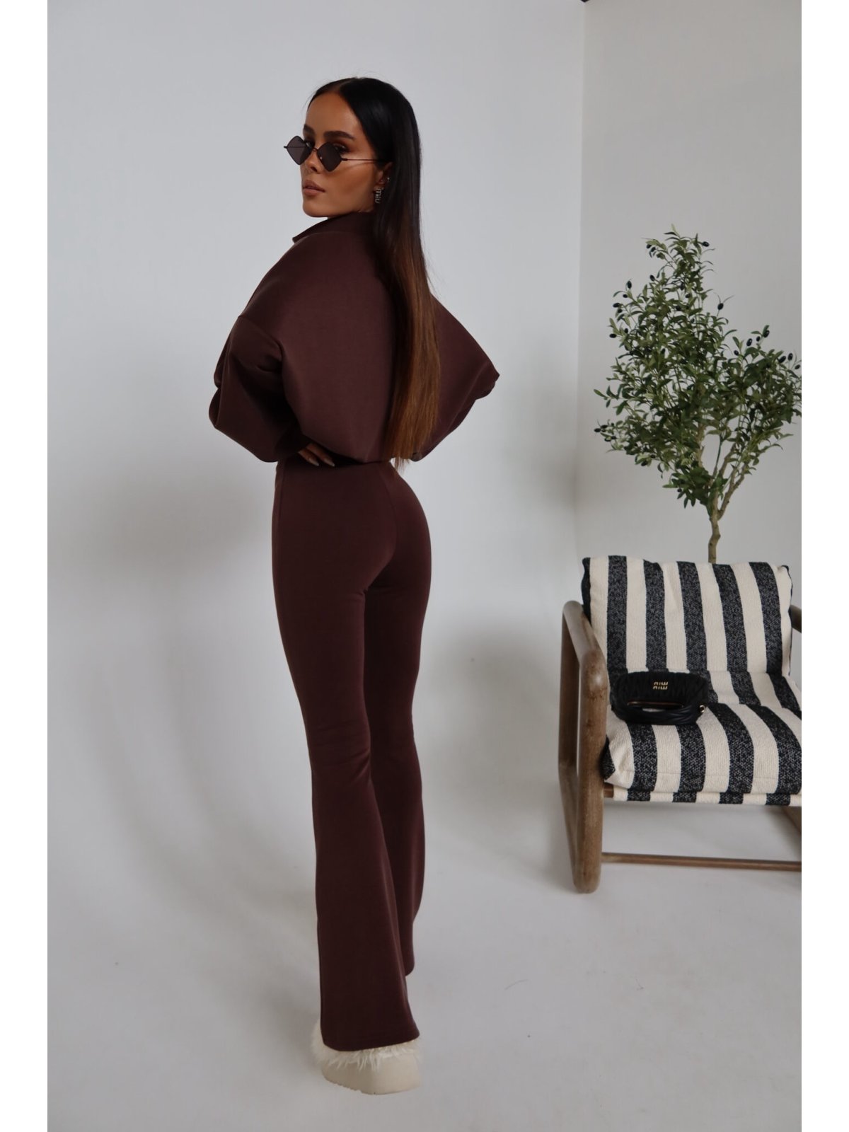 Spodnie dzwony MOVE, czekolada