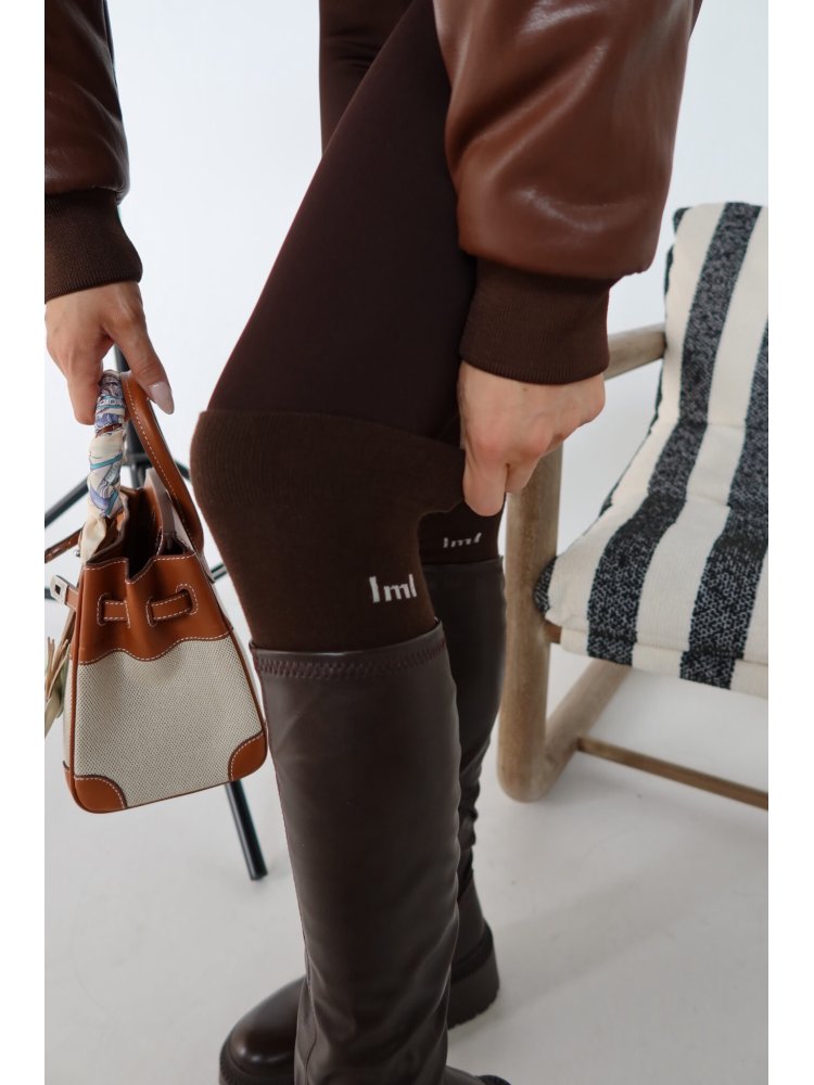 Zakolanówki GEAR, czekolada