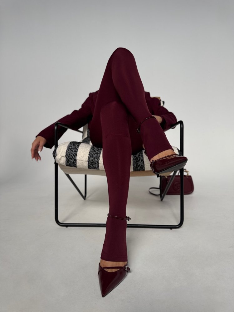 Legginsy HIDDEN, bordo