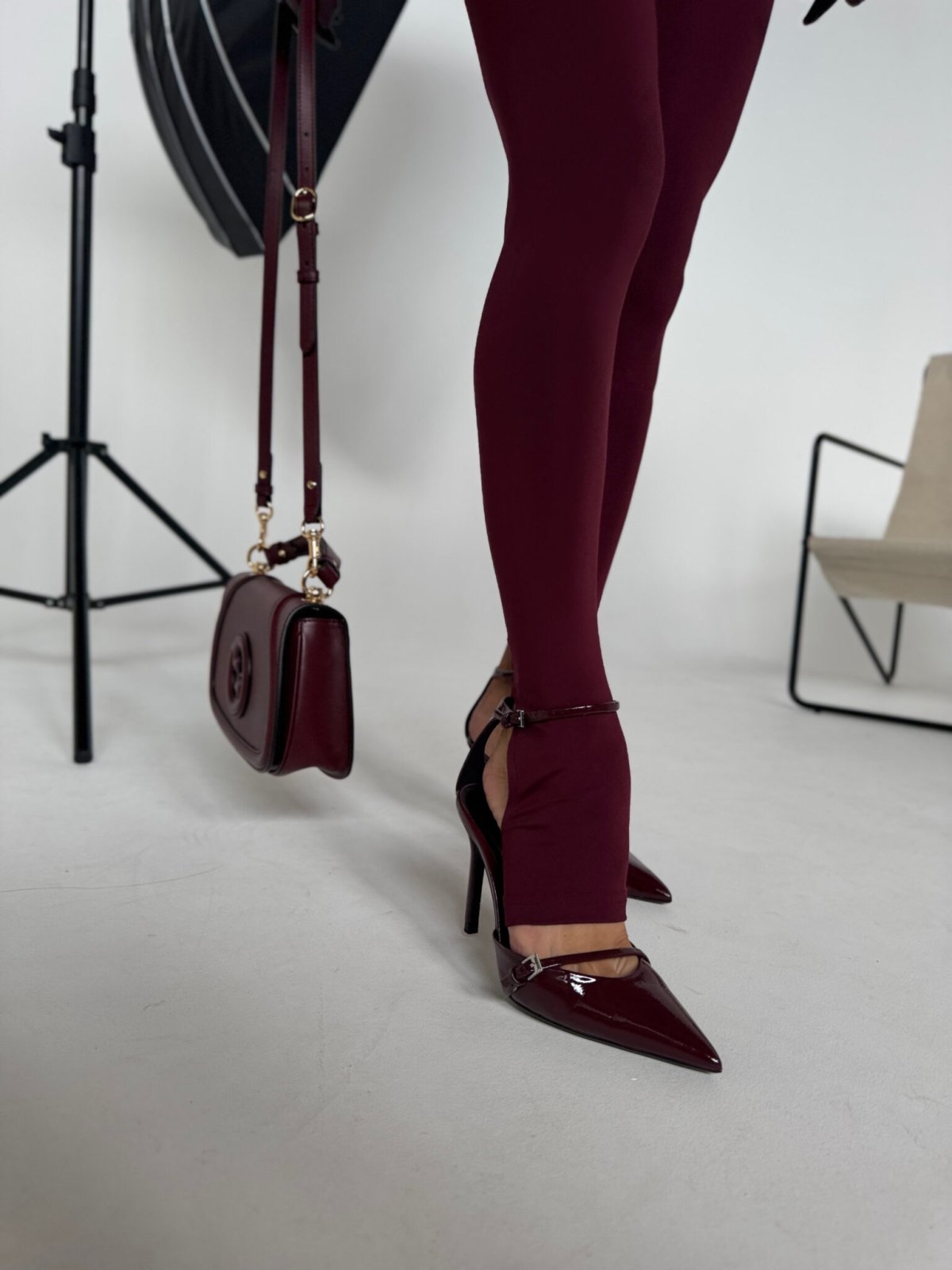 Legginsy HIDDEN, bordo