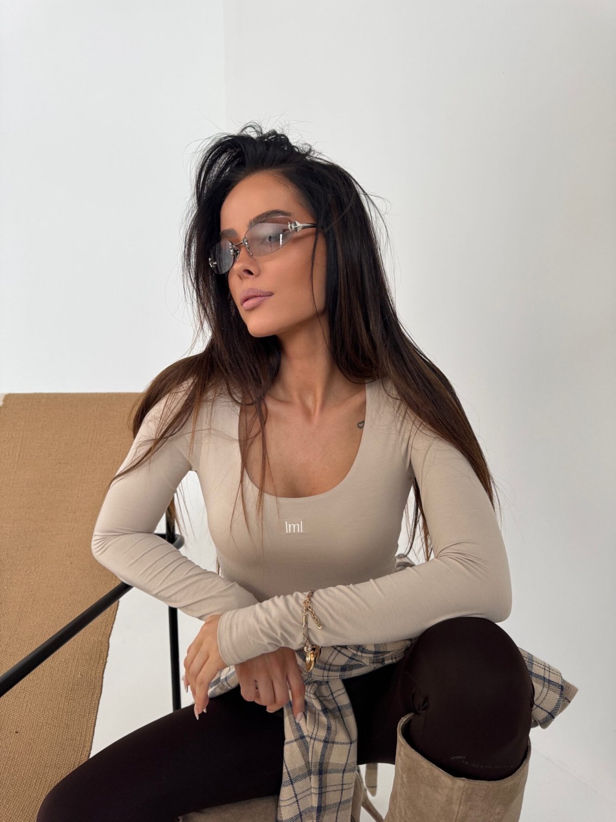 Bluzka/top z wiskozy AURA, beż