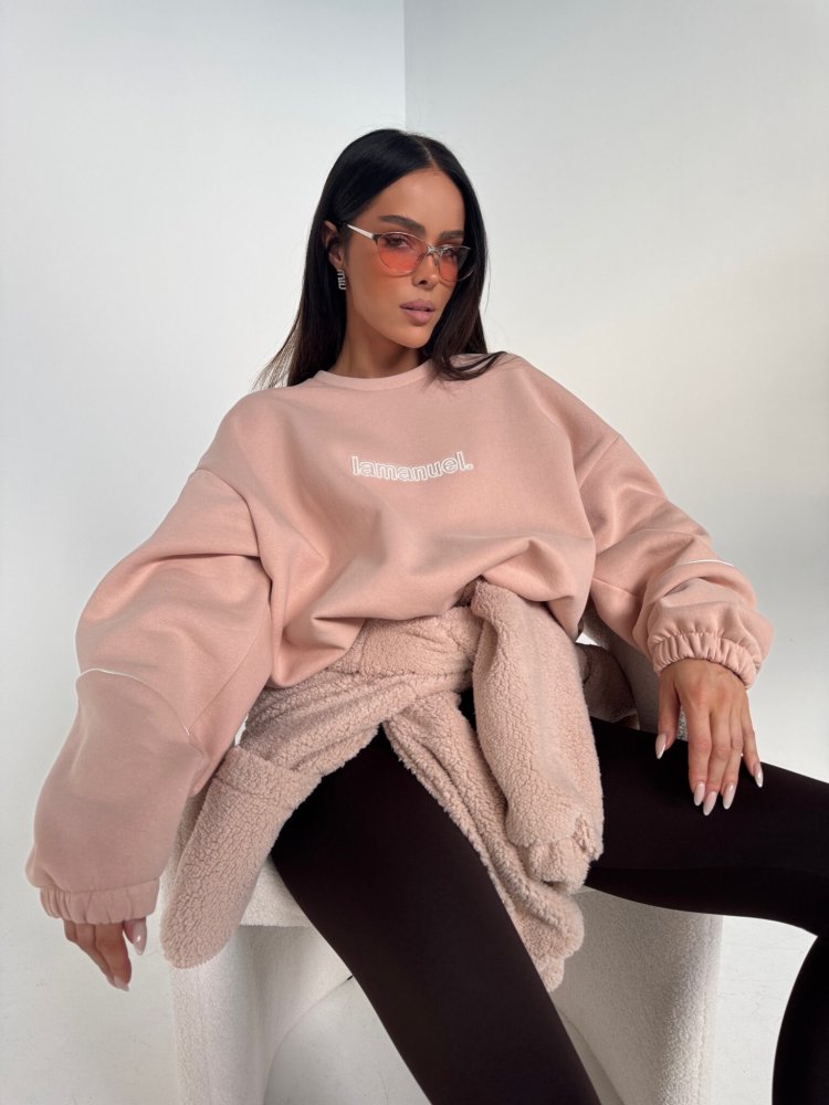 Bluza dresowa NUDE, puder