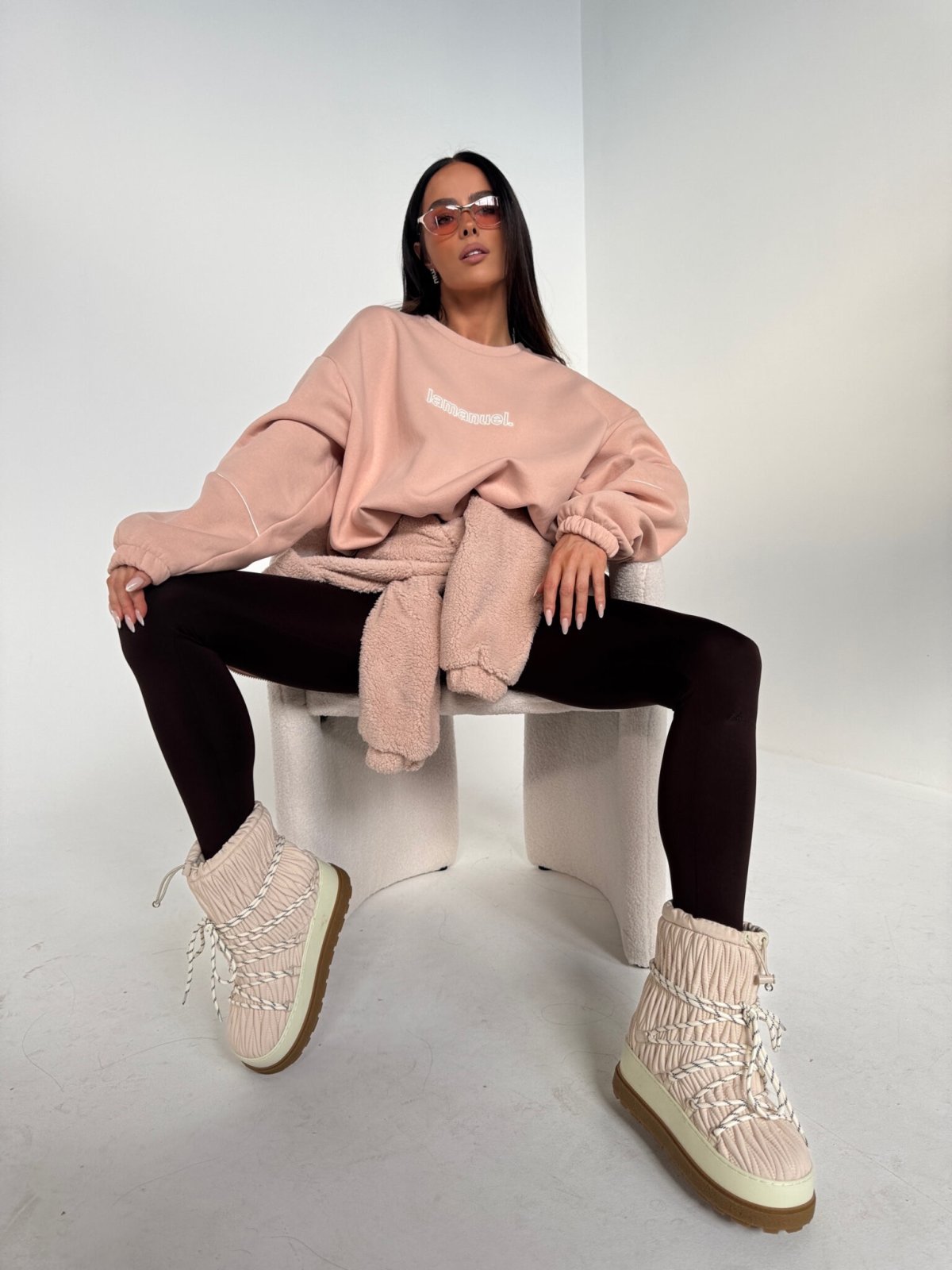 Bluza dresowa NUDE, puder