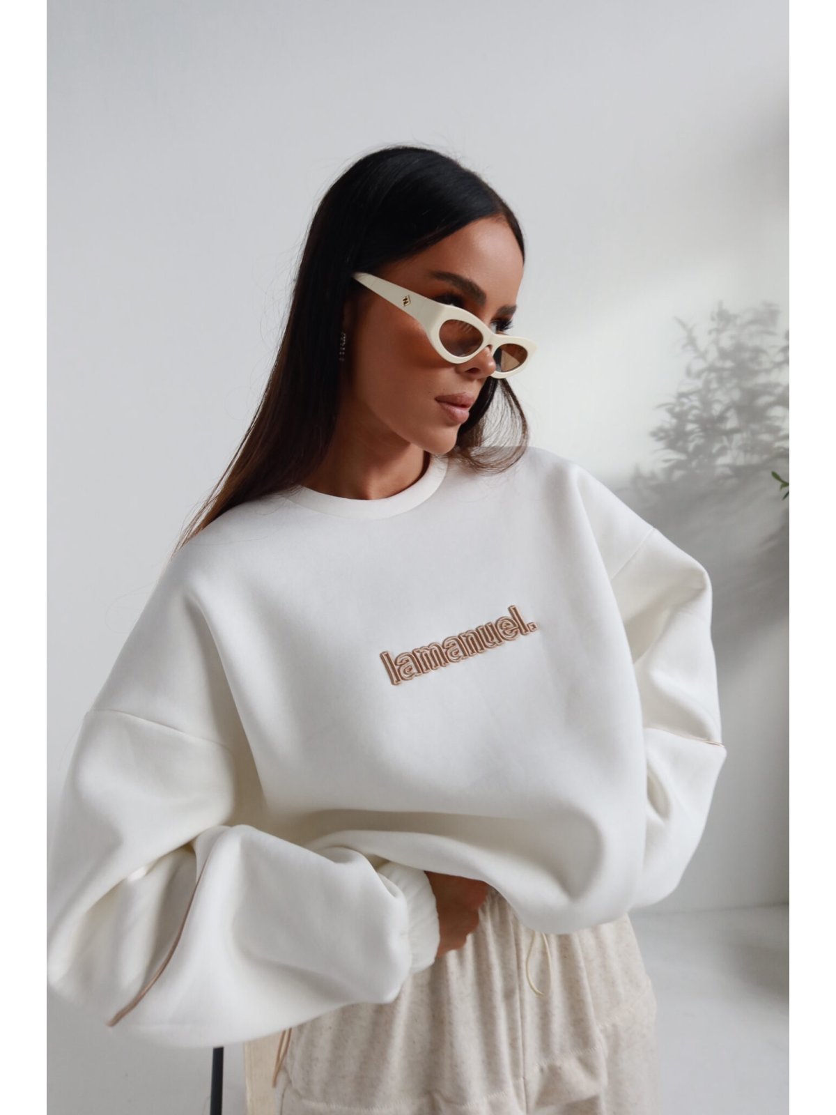 Bluza dresowa NUDE, ecru