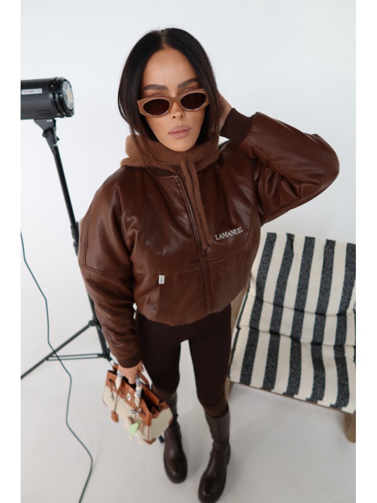 Kurtka bomberka TIMELESS, czekolada