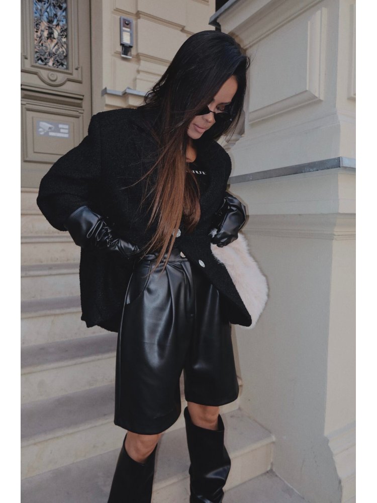 Szorty skórzane GLEAM, czarne