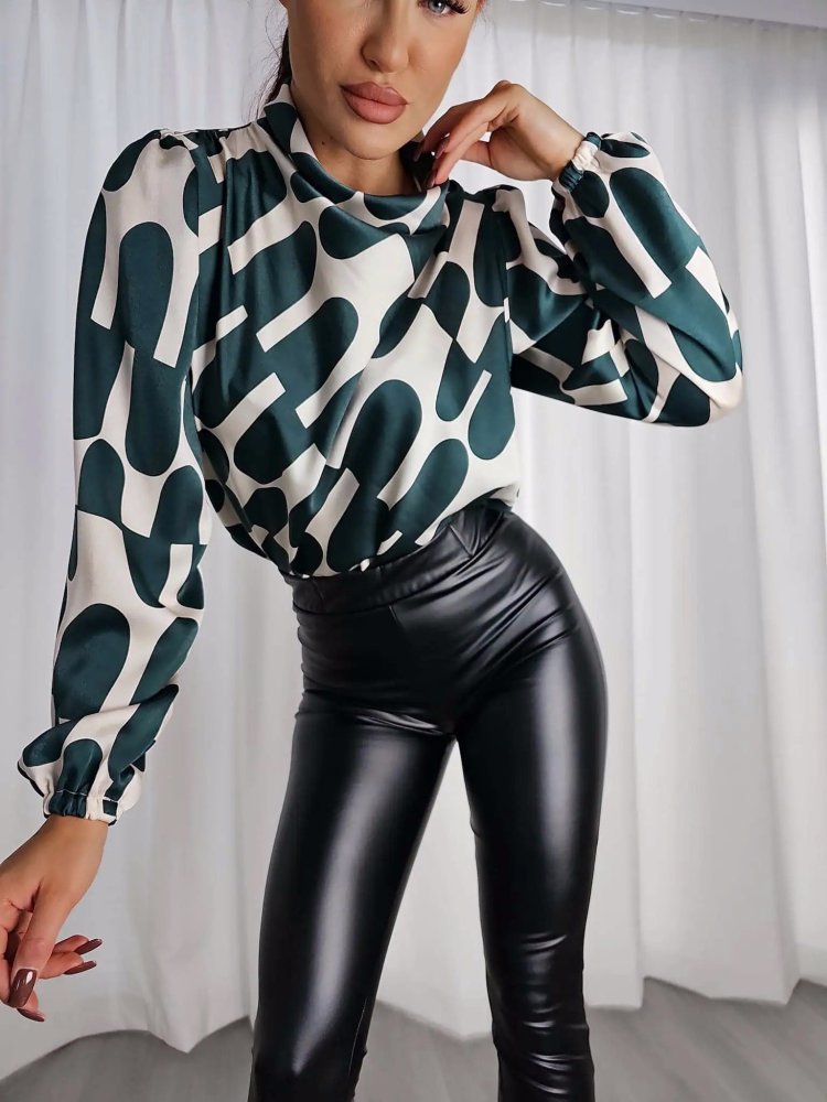 Bluzka LIVIA, print/zielona