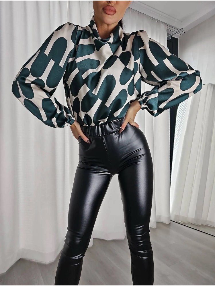 Bluzka LIVIA, print/zielona