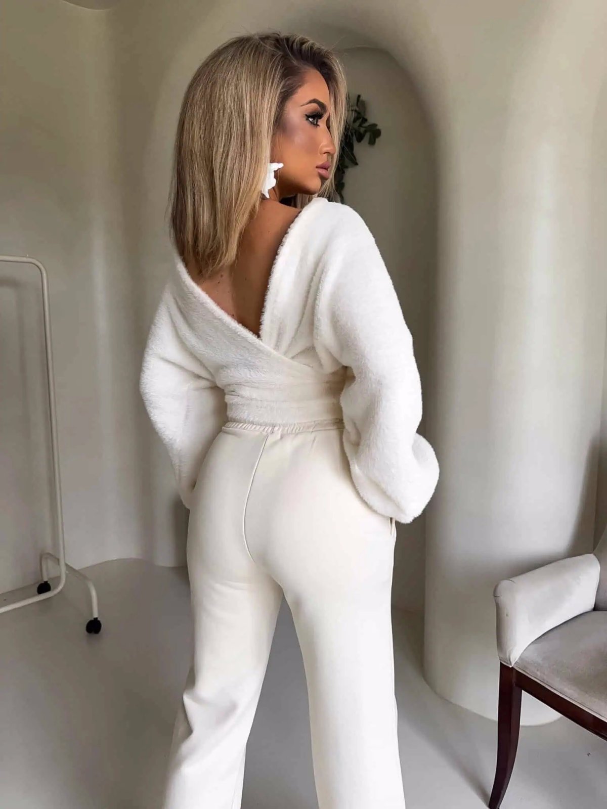 Sweterek/kimono KAIRA TEDDY, ecru