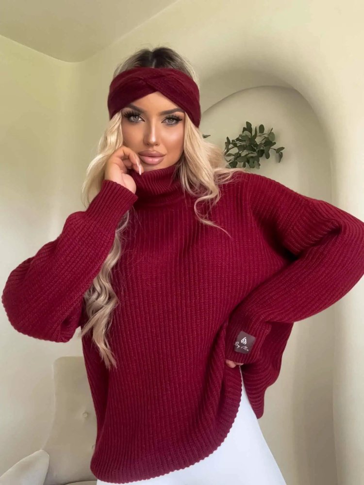 Sweter golf z wełną LAVER,...