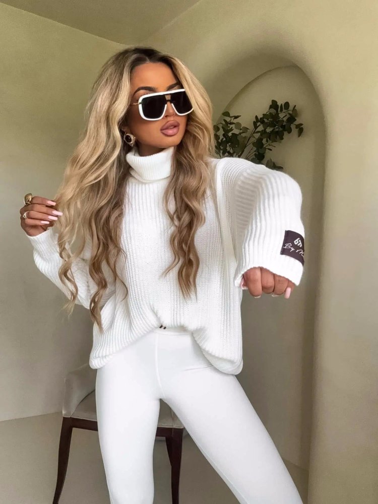 Sweter golf z wełną LAVER,...