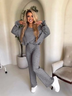 Komplet z bawełną I'M ANGEL, szary