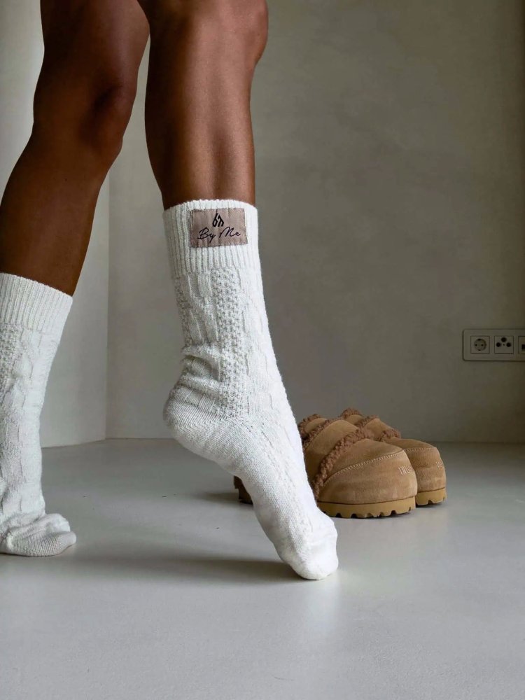 Skarpetki z wełną WOOL, ecru