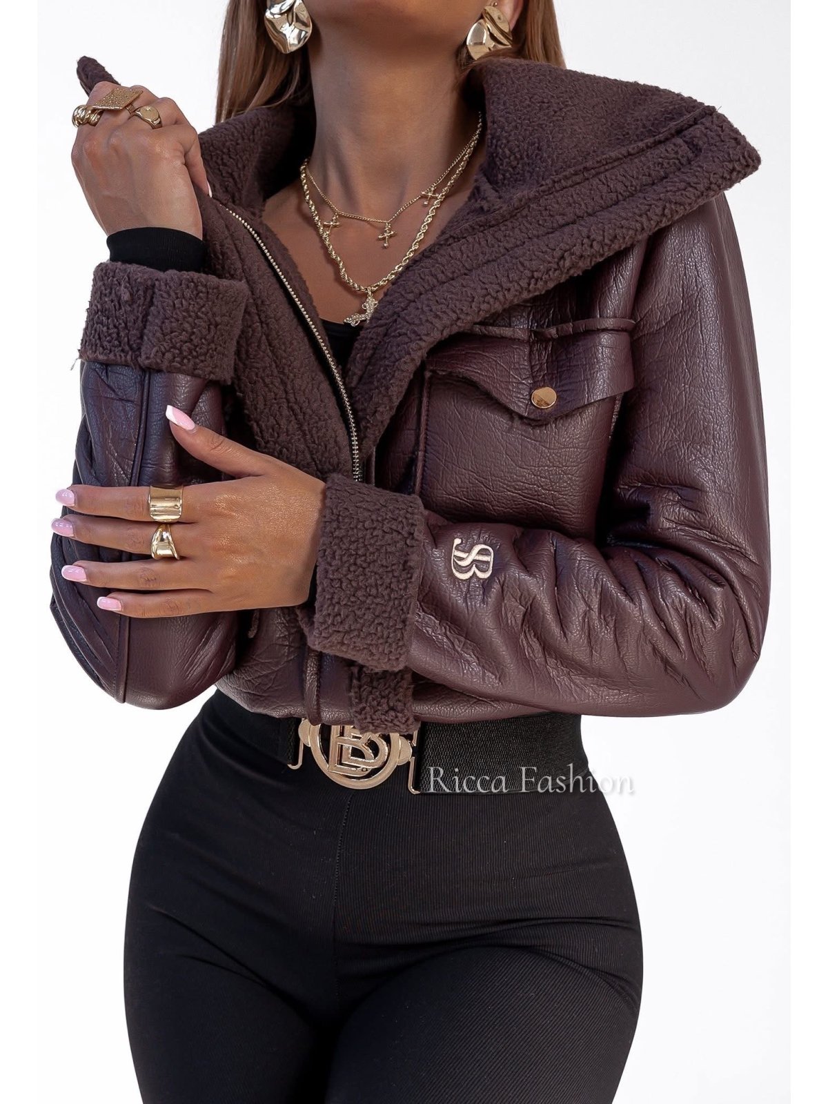 Kurtka/kożuszek premium GRUNGE, bordo