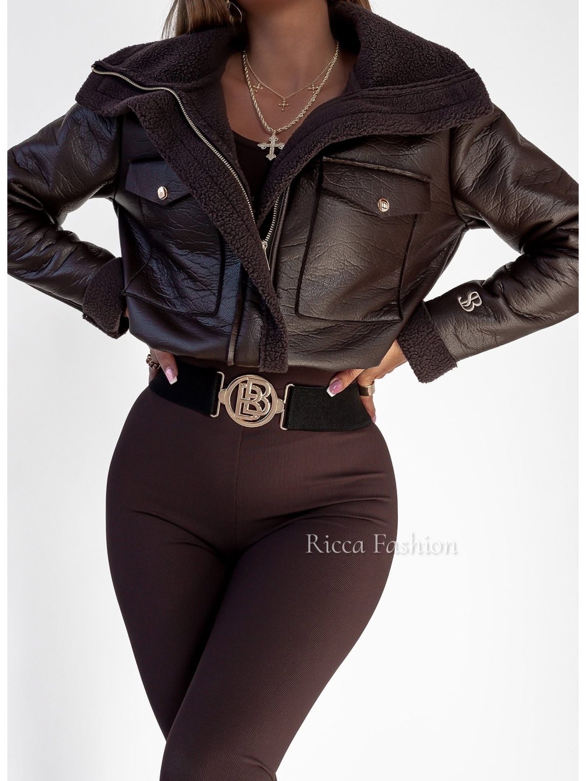 Kurtka/kożuszek premium GRUNGE, chocolate