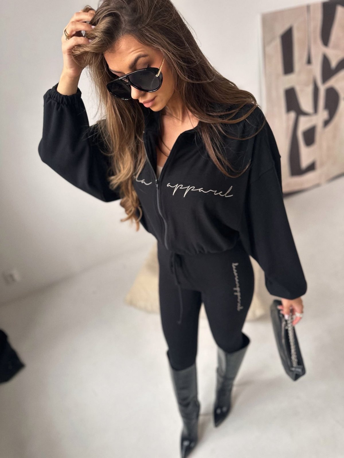 Komplet bawełniany APPAREL, black