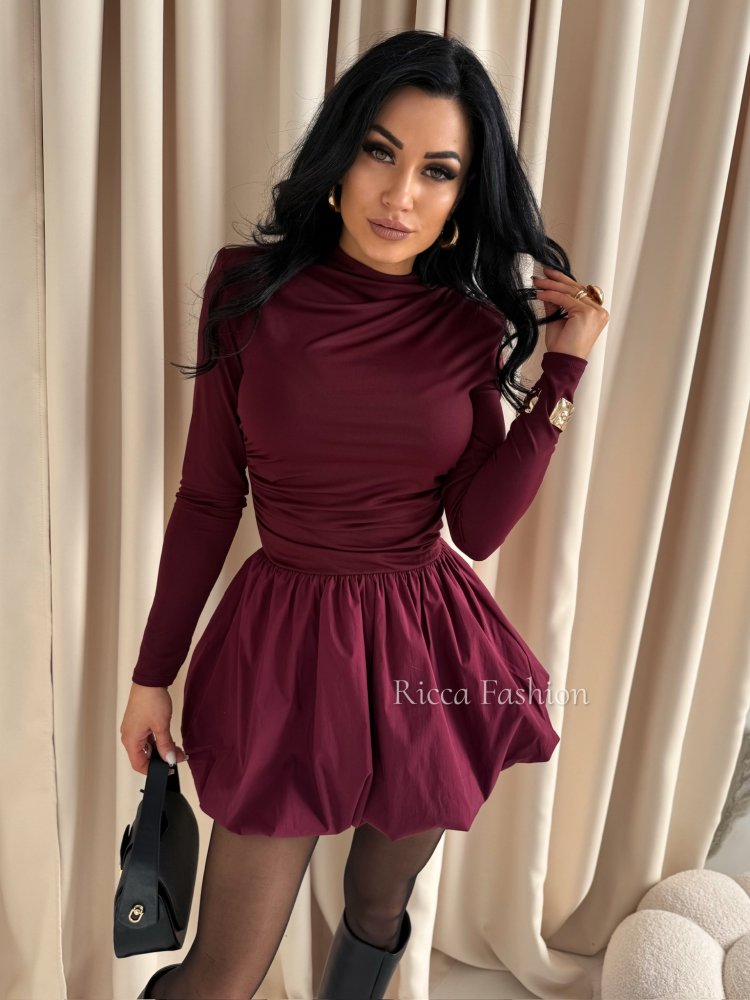 Sukienka bombka SYLVINE, bordo