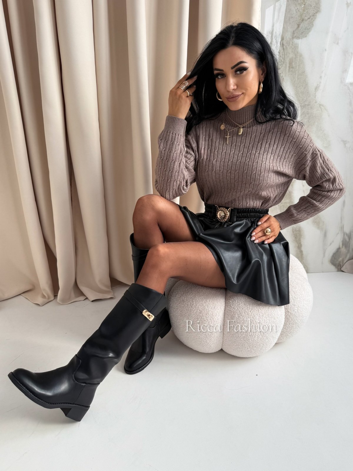 Półgolf z wiskozą XAVIER, mocca