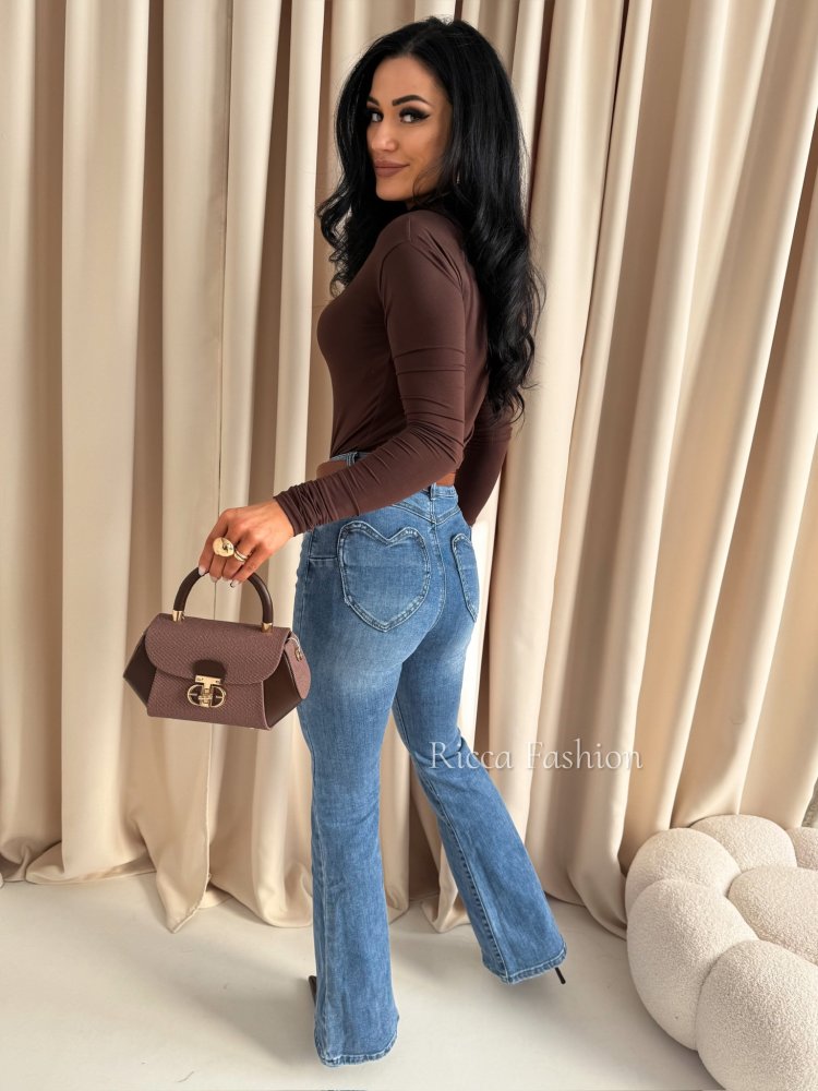 Spodnie dzwony BROKEN HEART, navy