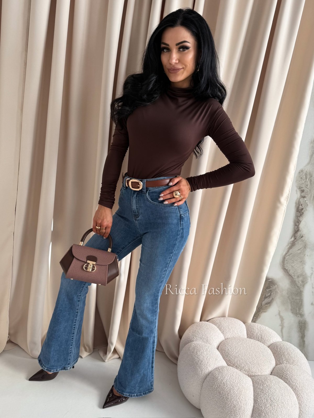 Spodnie dzwony BROKEN HEART, navy