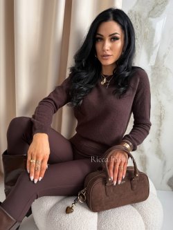 Sweter z baby alpaką MIRELLO, dark chocolate