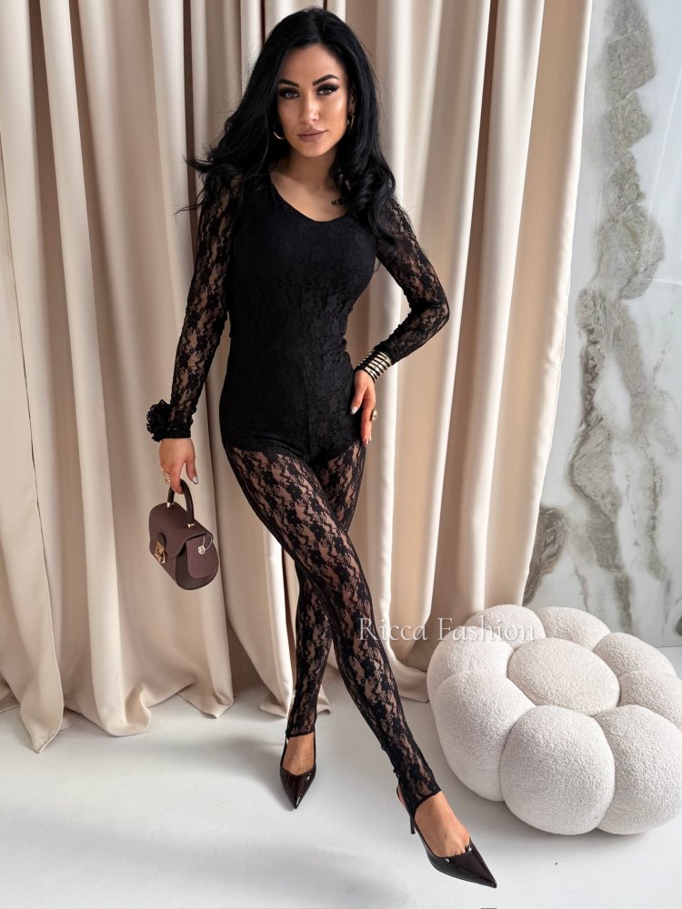 Kombinezon koronkowy GLAMOROUS, black