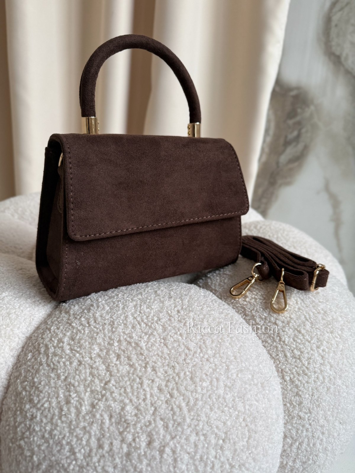 Torebka zamszowa LOONA, chocolate