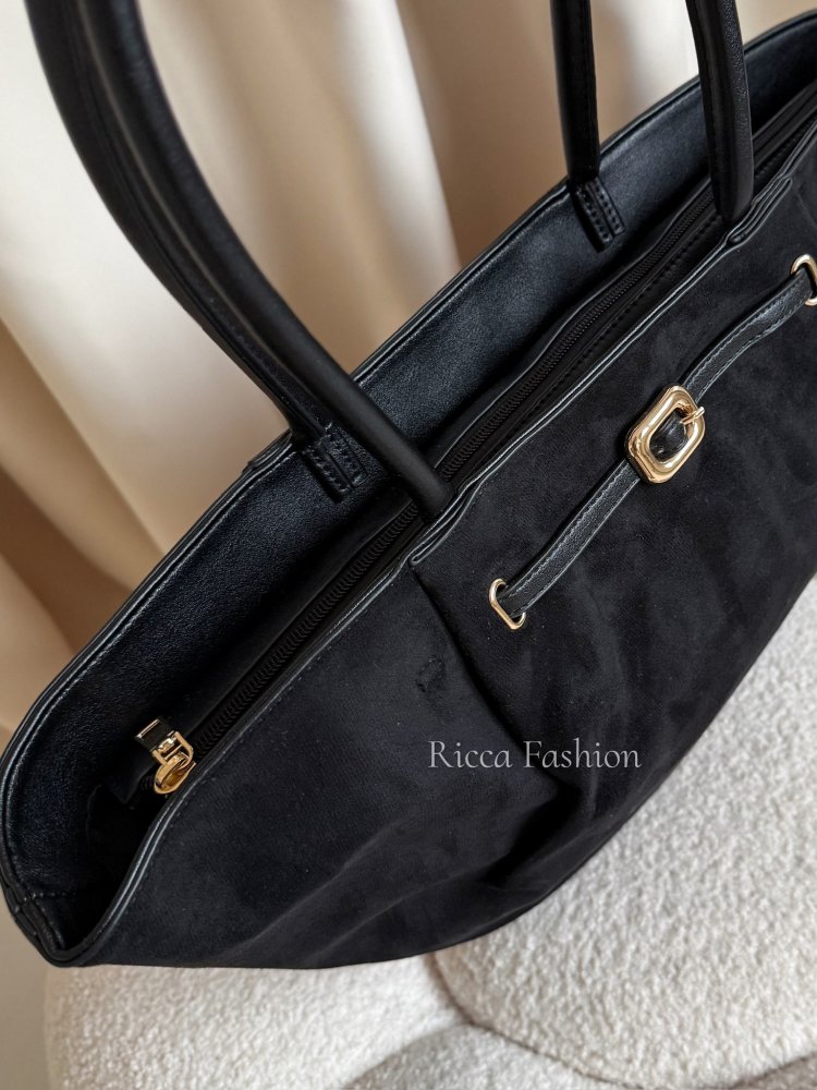 Torebka zamszowa ELECTA, black