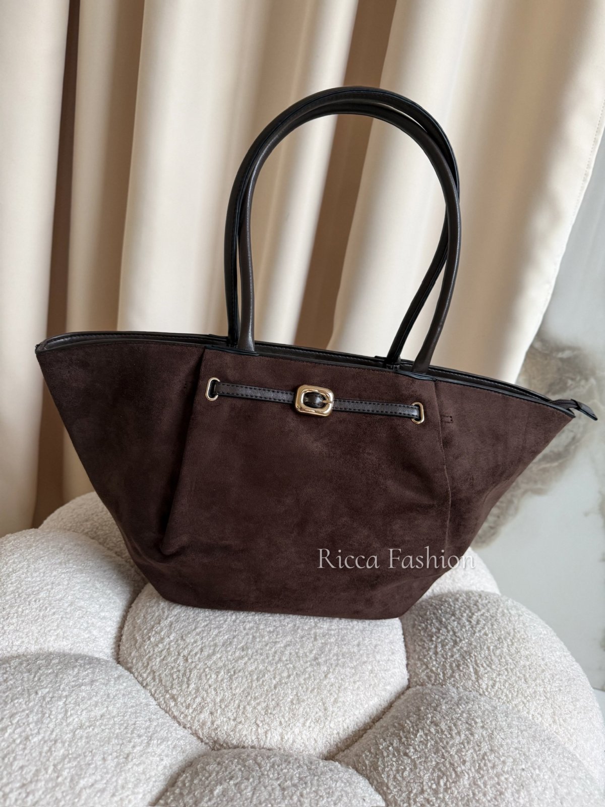 Torebka zamszowa ELECTA, chocolate