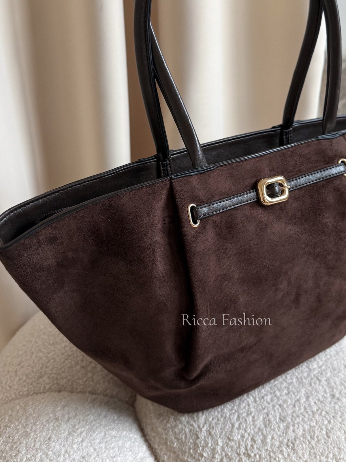 Torebka zamszowa ELECTA, chocolate