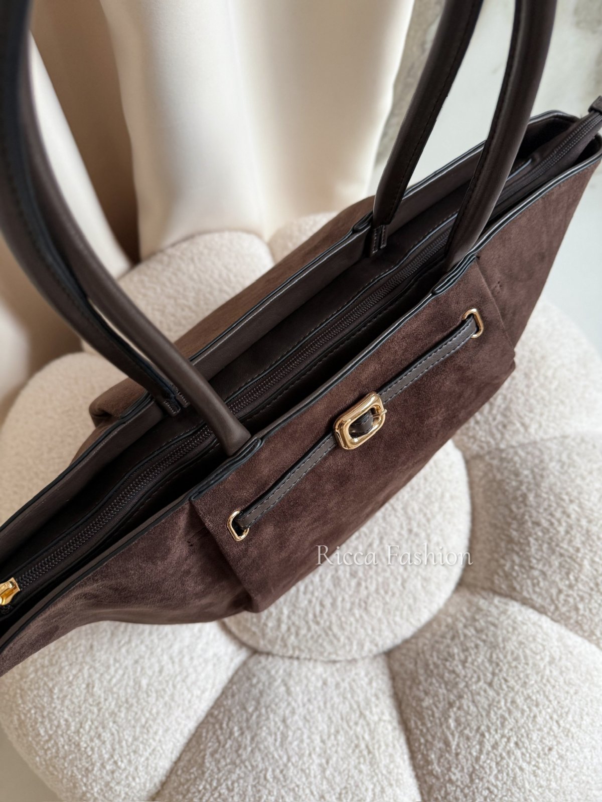 Torebka zamszowa ELECTA, chocolate